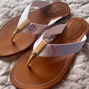 Pink Louis Vuitton sandals
